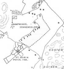 plattegrond ruygenhoek met richting Kampwinkel verdedingsopstelling